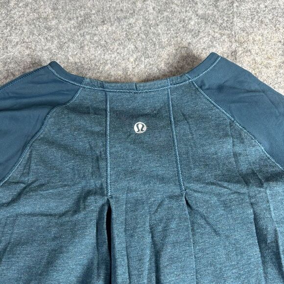 Lululemon Spincity Top Womens 6 Cycling Half Zip 3/4 Sleeve Turquoise Athletic - Picture 8 of 8